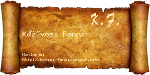 Kövesi Fanni névjegykártya