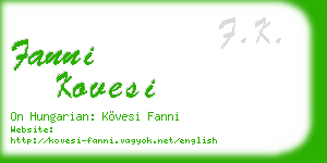 fanni kovesi business card