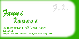 fanni kovesi business card